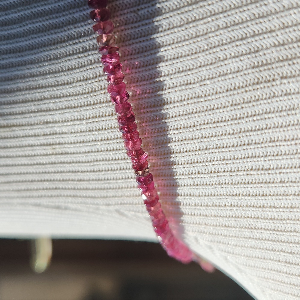 Watermelon tourmaline necklace 16" - Picture 3 of 4